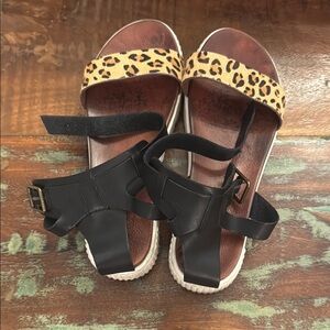 MIA Leopard Print and Black Women's Sandals